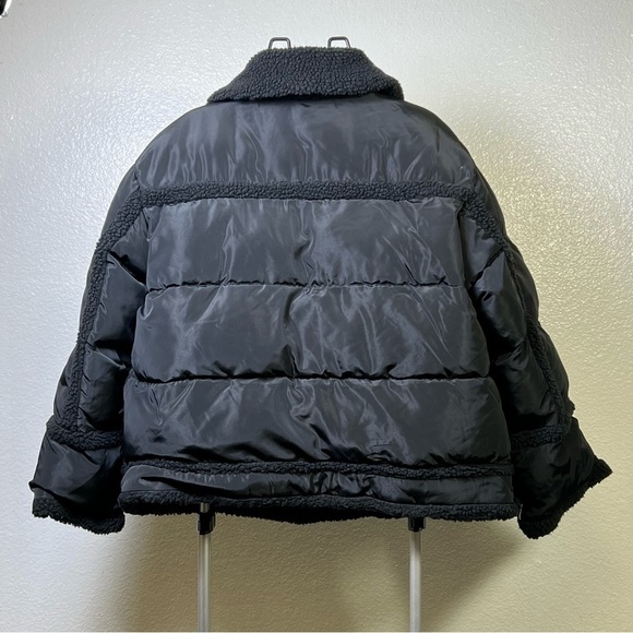 Future Collective Women's Shearling Trim Button-Front Puffer
Jacket - Black XL - Picture 5 of 9